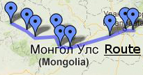 Mongolei Reiseroute